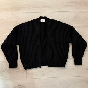 Aritzia Wilfred Cropped Knit Sweater in Black Size 2XS